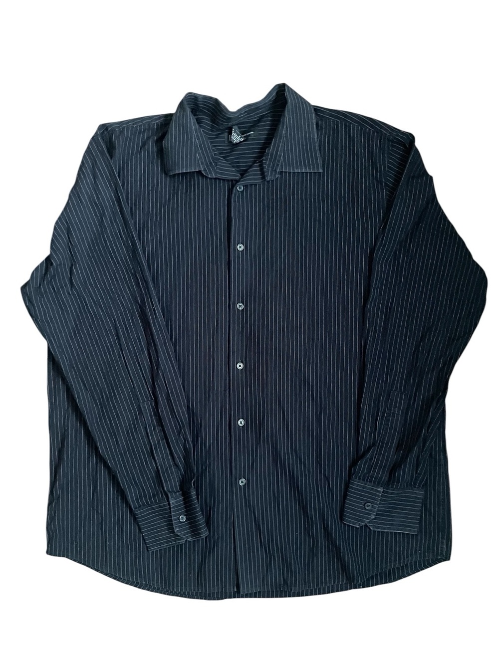 INC International Concepts Black Pinstripe Long-Sleeve Dress Shirt Men’s XXL